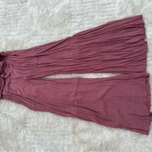 Flowy Mauve Wide-Leg Pants